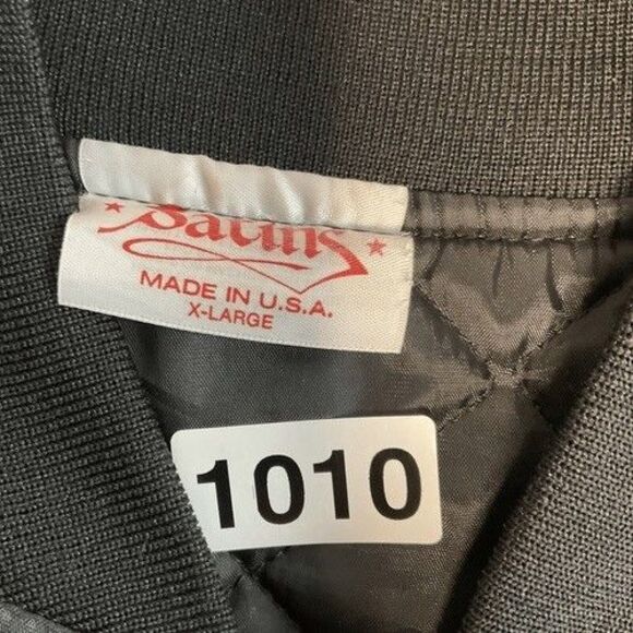 VTG Satins Black Polaris Embroidered Satin Full Zip Bomber Jacket Men Size XL - Picture 2 of 13